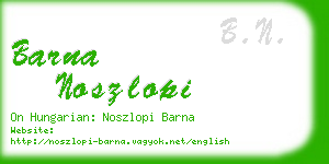 barna noszlopi business card